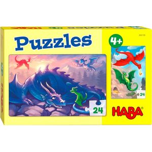 Haba Legpuzzel Puzzels Draken Junior Karton 2 X 24 Stukjes