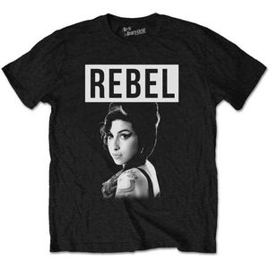 Amy Winehouse - Rebel Heren T-shirt - S - Zwart