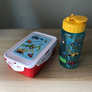 Tractor werkvoertuigen lunchboxje met drinkfles / drinkbeker - Tyrrell Katz