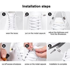 Duurzame Polyester Elastische Schoenveters - Set van 4 met Unieke Metalen Sluitingen