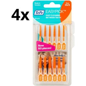 TePe Easypick XS/S - Oranje - 4 x 60 stuks - Voordeelverpakking