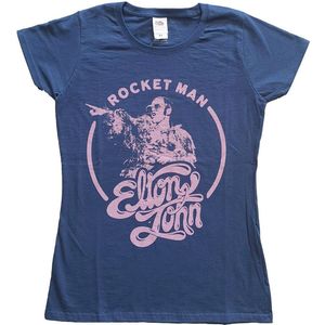 Elton John - Rocketman Circle Point Dames T-shirt - XS - Blauw