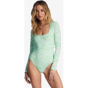 Billabong - One-piece zwempak met lange mouwen voor vrouwen - Lei Low - Lime Time - maat XL