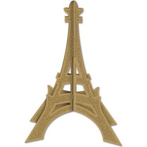 Tafeldecoratie Eiffeltoren met glitters 30 cm - Frankrijk - Parijs thema feest versieringen