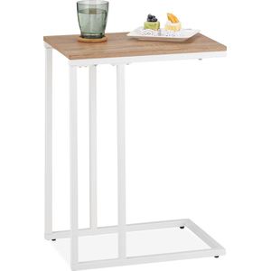 Relaxdays koffietafel Scandinavisch - u-vorm - 60 x 30 x 45 cm - houtlook - metaal - voor bank