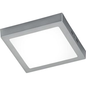 LED Plafondlamp - Plafondverlichting - Trion Zonin - 17W - Warm Wit 3000K - Vierkant - Mat Nikkel - Aluminium