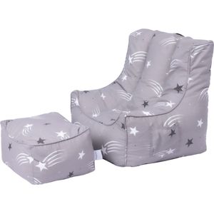 Zitzak Kind - Kinderen Bean Bag Stoel met Voetenbankje - Zachte Kinderfauteuil - Zitzak voor kinderen - Zitzak kids Stoel