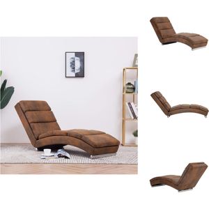 vidaXL Chaise Longue - Chaise Longues - Ligstoel - Ligstoelen - Chaise longue kunstsuède bruin
