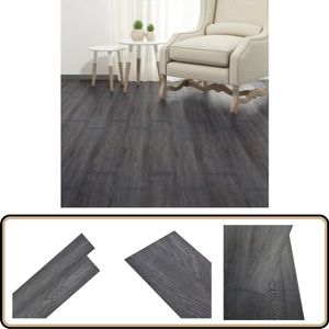 vidaXL Zelfklevende PVC Vloerplanken 2,51m² Zwart-Wit Pvc Vloer - Pvc Vloerplanken - Vinyl Vloer - Laminaat Look - Zwarte Vloer