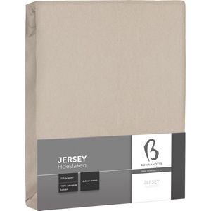 Bonnanotte Hoeslaken Jersey Dubbel Stretch Stone 90x200