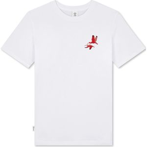 A-dam Flying Birds - T-shirt - Katoen - Sport BH - Heren - Wit - L