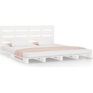 vidaXL-Bedframe-massief-grenenhout-wit-150x200-cm-5FT-King-Size