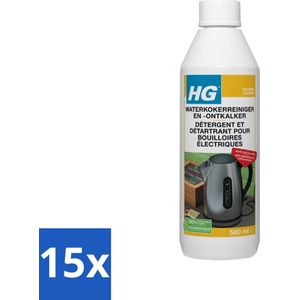 HG - Waterkokerreiniger & Ontkalker - Snel & Veilig Resultaat - 500 ml - Bulkverpakking - 15 stuks