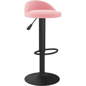 vidaXL Barkruk fluweel roze