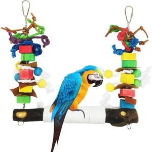 Bird Parrot Toys, 4 stuks zitstokken vogels, grote papegaaienschommel, vogelschommel, zitstokken voor vogels, speelgoed, vogel, papegaai, schommel, speelgoed