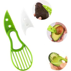 Narimano® 3 In 1 Avocado Snijmachine Fruit Dunschiller - Plastic Mes Avocado Snijmachine Pulp Vlees Separator - Keuken Gereedschap - Groen