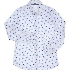 GYMP-Wit hemd--White/Blue-Maat 116
