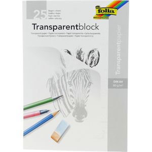 Transparant papier overtrekpapier Folia A4 blok á 25vel