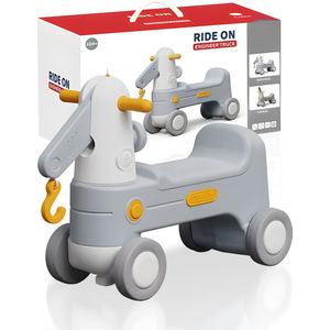 Bitey - Loopauto - Speelgoed - Peuter speelgoed - Buiten speelgoed - Hobbelpaard - vanaf 2 jaar - 40 KG belastbaar - Grijs