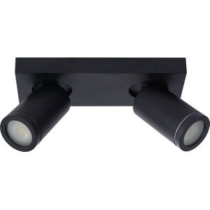 Lucide TAYLOR - Plafondspot Badkamer - LED Dim to warm - GU10 - 2x5W 2200K/3000K - IP44 - Zwart