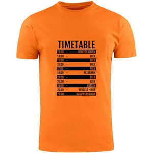 Timetable Festival bier Oranje T-shirt - feest - party - kermis - bier - shirt - unisex