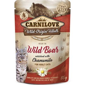Carnilove Cat Pouch Wild Boar with Chamomile 85 gram -  - Katten droogvoer