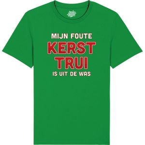 Mijn Foute Kersttrui Is Uit De Was Rood - kerstcadeau - Dames / Heren / Unisex Kerst Kleding - Grappige Feestdagen Kleren - Unisex T-Shirt - Kelly Groen - Maat 3XL