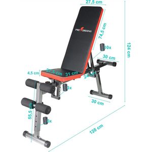 Sportbank Halterbank Fitness bench Multifunctioneel – Opklapbar - Instelbaar