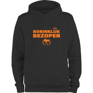 Koningsdag Kleding | Fotofabriek Koningsdag hoodie heren | Oranje hoodie | Maat M | Koninklijk Bezopen Oranje 2.0