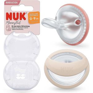 NUK | MommyFeel Fopspeen | siliconen | 0-9 maanden | 2 stuks | rood- creme | Rood