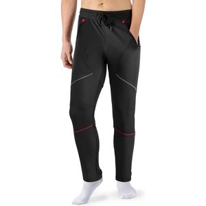 ROCKBROS Winterfietsbroek, Lange Fietsbroek voor Heren, Winddicht, Warm, Thermisch voor Fietsen, Hardlopen, Wandelen, Zwart Maat 4XL