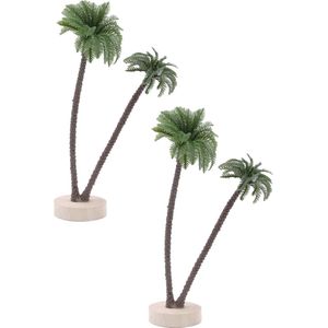 3x stuks palmboom miniatuur beeldjes 24 cm - Kerstbeeldjes/decoratiebeeldjes/kerststal beeldjes/kerstdorp miniaturen beeldjes