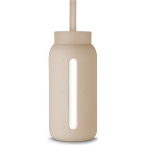 Muuki Lounge Straw + Cap | Herbruikbaar Siliconen Rietje Met Drukvaste Dop | Exclusief fles | Summer Sand (Compatibel Met Muuki Daily Bottle 720ml)