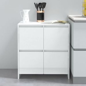 The Living Store Dressoir Minimalistisch Wit 70 x 41 x 75 cm - 4 Deuren