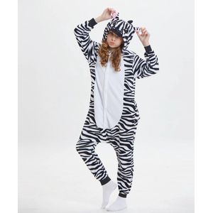 Onesie Zebra - Maat 98/104 - Verkleedkleren - Costuum - Carnaval - Jumpsuit - Pyjama - Kerst - Jungle
