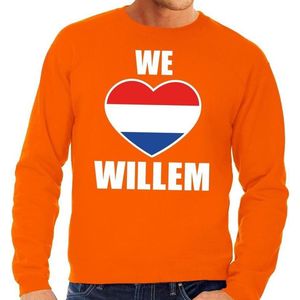Oranje We Love Willem sweater - Trui voor heren - Koningsdag/ prinsjesdag kleding XL