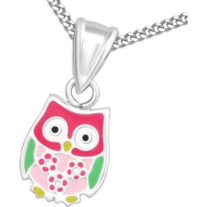 Amanto Kids Ketting Cheano - 925 Zilver E-Coating - Uil - 8x9mm - 38cm