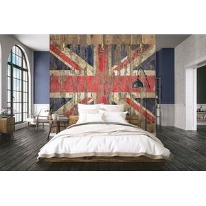 Noordwand - Grunge | Engelse vlag (vintage) | Vliesbehang 2,65x2,5m