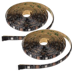 2x Stuks LED Lichtstrip multikleur USB met afstandsbediening 3 meter - Zelfklevend - LED-strip - Lichtsnoer