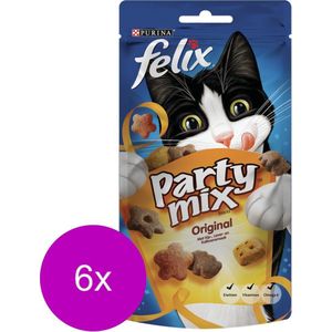 Felix Party Mix Original - Kattensnack - 6 x Vlees 60 g