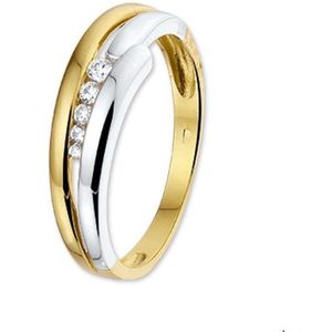 Ring Zirkonia 14K Bicolor Goud Geel/Wit