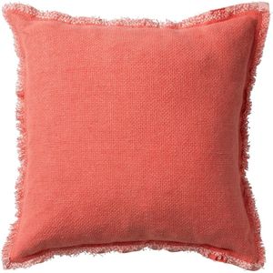 Dutch Decor BURTO - Sierkussen van gewassen katoen Coral 60x60 cm - Koraalroze - Inclusief binnenkussen