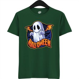 Spooky Scary Ghost - Halloween Spook Dames / Heren Unisex Shirt - Grappig Kostuum Shirt Idee Voor Volwassenen - T-Shirt - Unisex - Bottle Groen - Maat 3XL