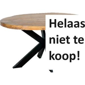 Eethoek Combideal mangohout ovaal eettafel 200cm met 4 stoelen