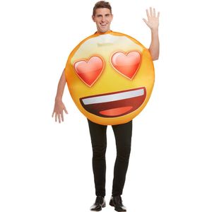 FUNIDELIA Emoji lachend met hartvormige ogen kostuum voor volwassenen - One Size