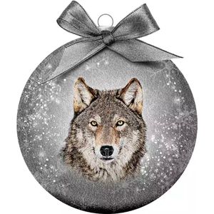 Plenty Gifts Kerstbal Frosted Wolf 10CM