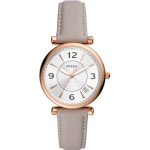 Fossil Carlie ES5161 Horloge - Leer - Grijs - Ø 35 mm