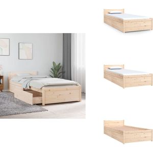 vidaXL Bedframe - Bedframes - Eenpersoonsbed - Bed - Bedframe met lades 75x190 cm