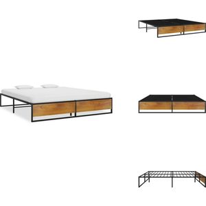 vidaXL Bedframe - Bedframes - Tweepersoonsbed - Tweepersoonsbedden - Bedframe metaal zwart 160x200 cm