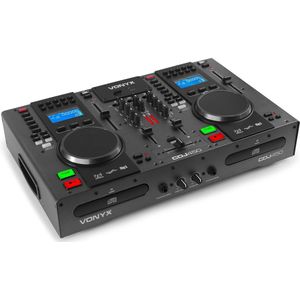 DJ set met Dubbele CD/USB Speler en Mixer - Vonyx CDJ450 - Standalone DJ-controller met Bluetooth en Effecten